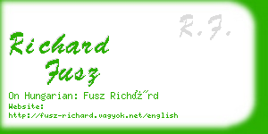 richard fusz business card